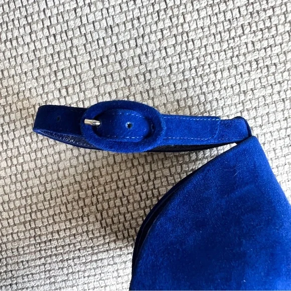 Christian Louboutin Astrida Bride 100 Suede Pump in Blue Suede - Picture 4 of 7